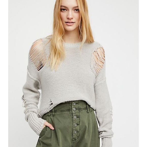 Distressed grey cardigan sweater - Picture 8 of 8